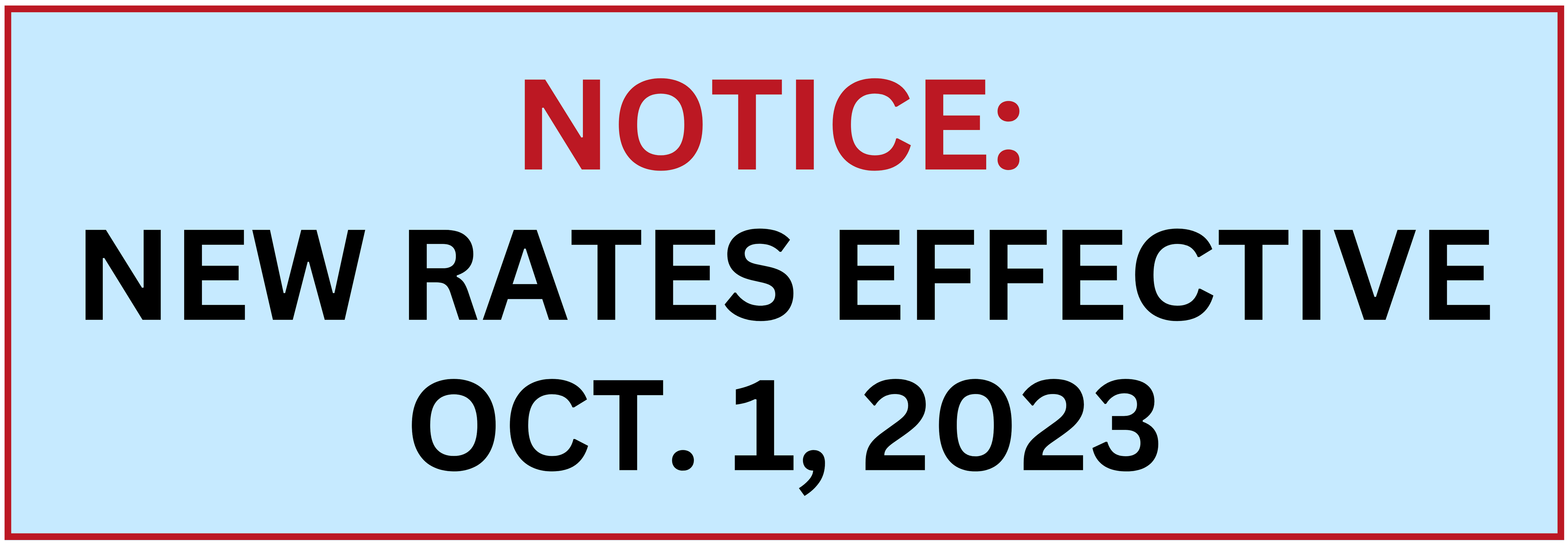 NEW RATES EFFECTIVE OCT. 1 2023 3