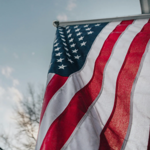 Image of a U.S. Flag flying