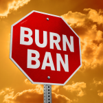 Image of a sign that says burn ban Image of a sign that says burn ban